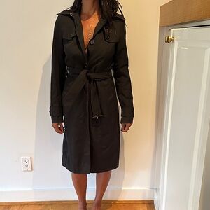 Burberry Black Belted Trench Coat
